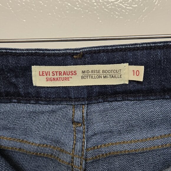 Levi Strauss Signature Womens Bootcut Jeans Size 10 Mid Rise Stretch Denim - Picture 6 of 11
